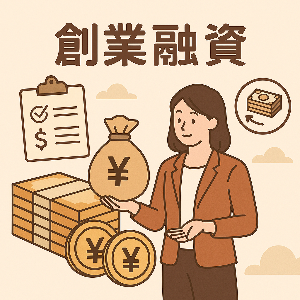 創業融資の相談イメージ|開業サポート・創業融資支援を受ける女性のイラスト