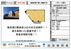 阪急塚口エリアの路面テナント（バザーリ塚口）