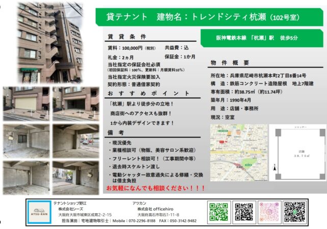 トレンドシティ杭瀬102号室の外観と内装写真